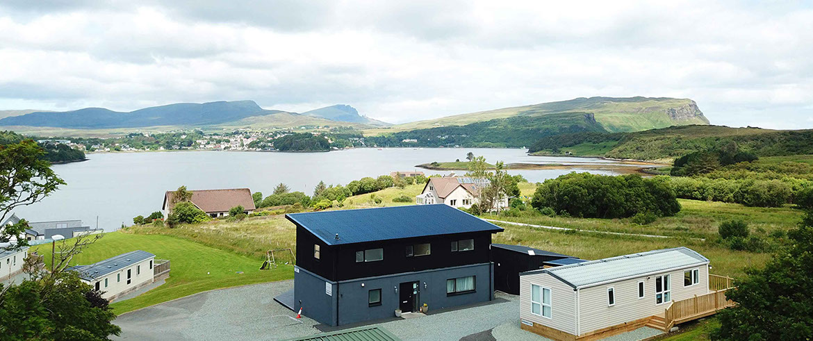 Luxury bed and breakfast accommodation near Portree with sea views at Taigh Scalpaigh