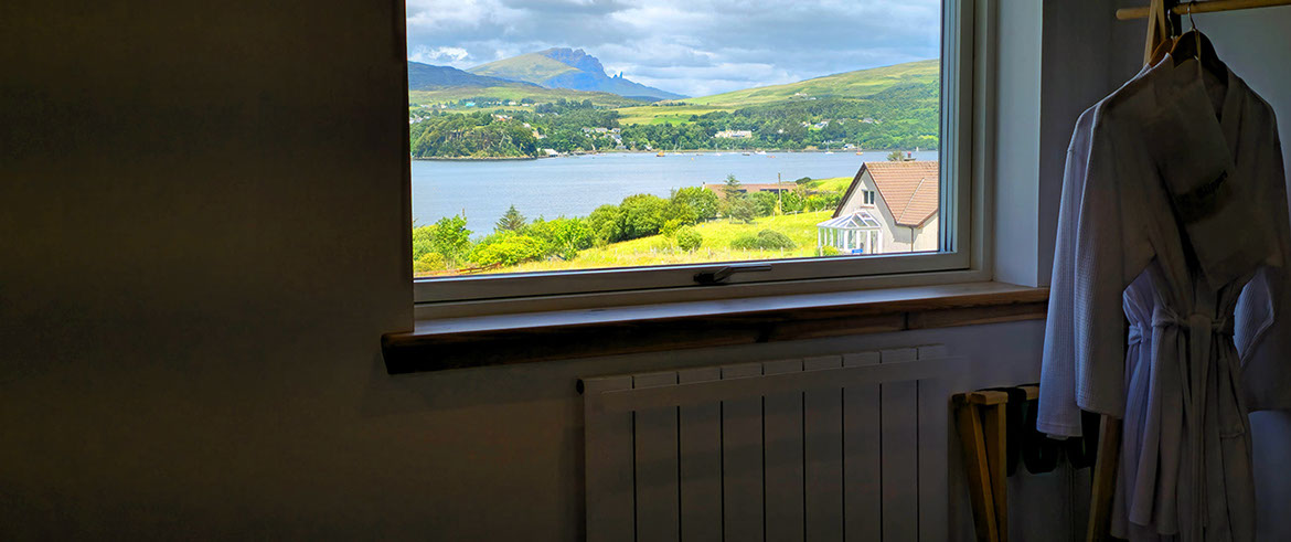 Enjoy sea views of Portree when you stay at Taigh Scalpaigh luxury bed and breakfast accommodation