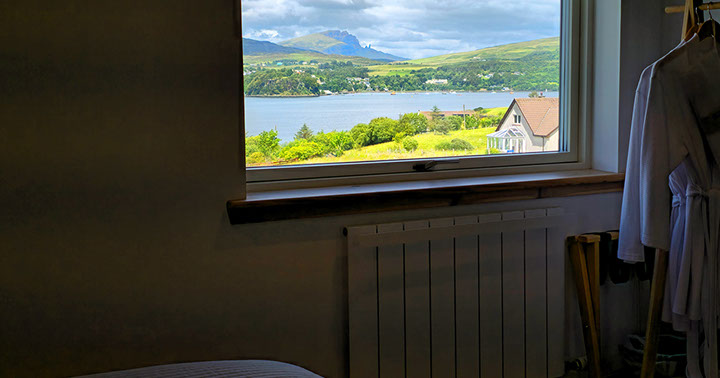 Enjoy sea views of Portree when you stay at Taigh Scalpaigh luxury bed and breakfast accommodation