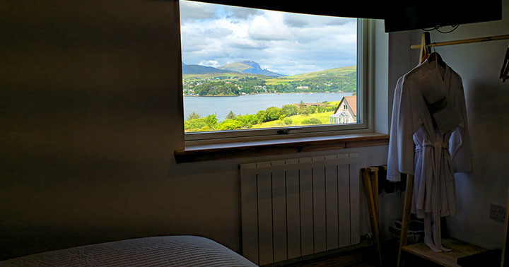 Wake up to amazing sea views of Portree Bay when you stay at Taigh Scalpaigh luxury bed and breakfast accommodation