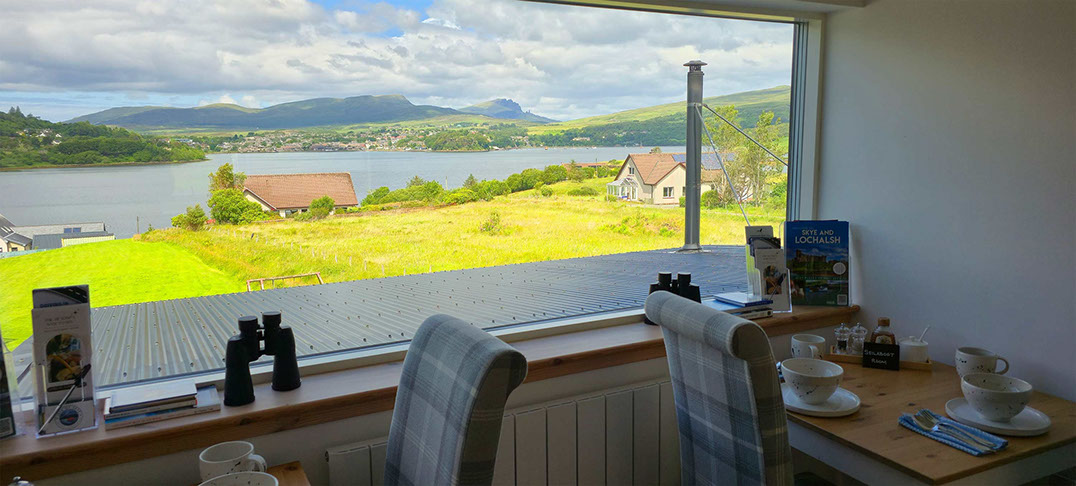 Enjoy sea views of the Isle of Skye when you stay at Taigh Scalpaigh luxury bed and breakfast accommmodation